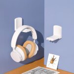 Cfux - lot de 2 supports casque pliables, support de casque sous bureau avec coussin en silicone antidrapant, ...