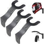 Cfux - 3 pices supports muraux pour casque de moto avec crochets, support moto mural, porte casque pour ...