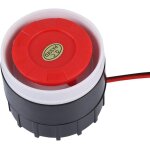 Cfux - dc 12v mini sirne filaire 120 db - systme d'alarme sonore pour la scurit a la maison, rouge ...