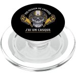 Cfux - j'ai un casque humour chauve motard popsockets popgrip pour magsafe Cfux - j'ai un casque humour chauve motard popsockets popgrip pour magsafe