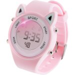 Cfux - montre enfant fille digitale 30m etanche numrique sport ado dessin anim 3d led rtro eclairage ...