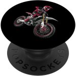 Cfux - pilote de motocross avec casque, lunettes et machine cross popsockets popgrip adhsif