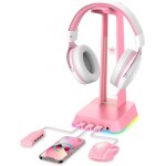 Cfux - support de casque rgb avec aux 3, 5 mm et hub usb 2. 0 a 3 ports, support de suspension universel ...
