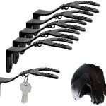 Cfux - support mural pour casque de moto avec crochets, noir, support mural pour accrocher des cls et ...