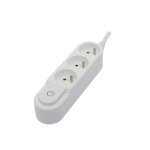 Chacon bloc multiprise 3 prises 16 a avec interrupteur. cble 3 m ho5vv - f 3x1. 5 mm blanc