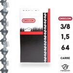 Chaîne oregon pour tronçonneuse 3 / 8 1, 5 mm. 64 maillons. gouge profil carré Chaîne oregon pour tronçonneuse 3 / 8 1, 5 mm. 64 maillons. gouge profil carré