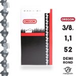 Cha�ne oregon pour tron�onneuse 3 / 8  1, 1 mm. 52 maillons. gouge profil demi rond