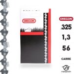 Cha�ne oregon pour tron�onneuse . 325  1, 3 mm. 56 maillons. gouge profil carr�. super 20