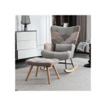 Chaise a bascule confortable et colore, hauteur 93 cm, largeur d'assise 43 cm - comprend 1 repose - ...