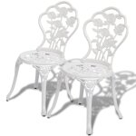 Chaises de bistro 2 pcs aluminium coul� blanc