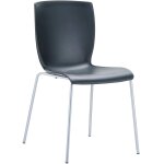 Chaise de cuisine ou vranda empilable pour intrieur ou extrieur assise en plastique noir cadre en ...