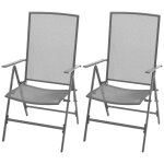 Chaises empilables de jardin 2 pcs acier gris vidaxl vidaxl