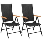 Chaises empilables de jardin lot de 2 rsine tresse noir