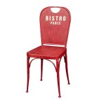 Chaise de forme  bistro de paris  en fer avec finition rouge antique l43xpr48xh92 cm