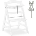 Chaise haute bébé en bois - evolutive dès 6 mois, réglable, harnais 5 points, barre de sécurité, résistante ... Chaise haute bébé en bois - evolutive dès 6 mois, réglable, harnais 5 points, barre de sécurité, résistante ...