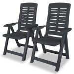 Chaises inclinables de jardin lot de 2 plastique anthracite