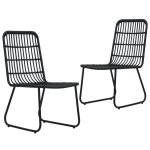 Chaises de jardin 2 pcs r�sine tress�e noir vidaxl vidaxl