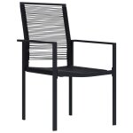 Chaises de jardin 4 pcs rotin pvc noir wis Chaises de jardin 4 pcs rotin pvc noir wis
