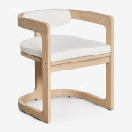 Chaise de jardin avec accoudoirs en bois d'eucalyptus selira brun eucalyptus clair