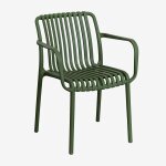 Chaise de jardin avec accoudoirs wendell vert pesto