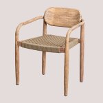 Chaise de jardin en bois avec accoudoirs naele brun bl�