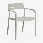 Chaise de jardin empilable avec accoudoirs en polypropyl�ne graneli vert kaki