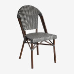 Chaise de jardin empilable en aluminium brielle bistro gris graphite - blanc gardenia