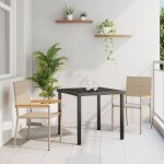 Chaises de jardin empilables vidaxl avec coussins - 2 pcs - beige en poly rattan