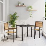 Chaises de jardin empilables vidaxl avec coussins, 2 pièces, noires en poly rotin Chaises de jardin empilables vidaxl avec coussins, 2 pièces, noires en poly rotin