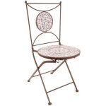 Chaise jardin fer forg cramique