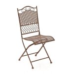 Chaise de jardin en fer forg marron vieilli mdj10022