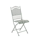 Chaise de jardin en fer forg vert vieilli mdj10024