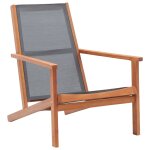 Vidaxl chaise de jardin gris bois d'eucalyptus solide et textilène Vidaxl chaise de jardin gris bois d'eucalyptus solide et textilène