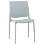 Chaise de jardin en plastique gris design simple empilable 10 0001367