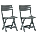Vidaxl chaises de jardin pliables 2 pcs plastique vert