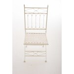 Chaise de jardin pliable en m�tal cr�me antique