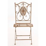 Chaise de jardin pliable en m�tal marron antique