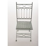 Chaise de jardin pliable en m�tal vert antique