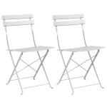 Chaises de jardin pliantes vidaxl 2 pices blanches en acier