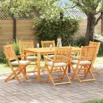 Chaises de jardin pliantes vidaxl avec coussin blanc 6pcs en bois d'acacia massif