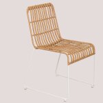 Chaise de jardin en rotin synthétique aroa blanc Chaise de jardin en rotin synthétique aroa blanc