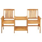 Chaises de jardin avec table a th� 159x61x92 cm bois d'acacia