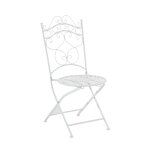 Chaise de jardin terrasse balcon design rustique en fer forg blanc 10 0003006