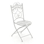 Chaise de jardin terrasse balcon design rustique en fer forgé blanc vieilli 10 0003005 Chaise de jardin terrasse balcon design rustique en fer forgé blanc vieilli 10 0003005