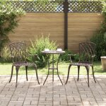 Chaises de jardin vidaxl 2 pcs en alu bronze Chaises de jardin vidaxl 2 pcs en alu bronze