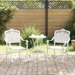 Chaises de jardin vidaxl 2 pcs en alu moulé blanc Chaises de jardin vidaxl 2 pcs en alu moulé blanc