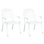Chaises de jardin vidaxl 2 pcs en aluminium blanc moul�