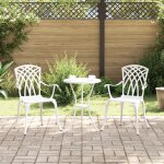 Chaises de jardin vidaxl 2 pcs aluminium moul� blanc