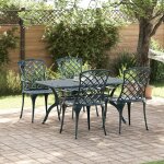Chaises de jardin vidaxl empilables 4 pcs vert en aluminium moul