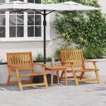 Vidaxl chaises de jardin avec table 3 pcs bois d'acacia massif